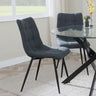 Set of 2 Bolzano Dining Chairs in Fabric and Black Metal Legs