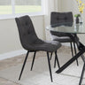 Set of 2 Bolzano Dining Chairs in Fabric and Black Metal Legs