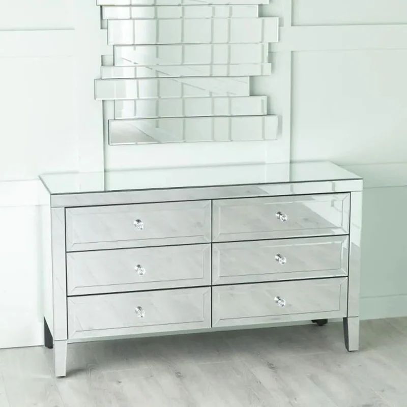 Monza Mirrored 6 Drawer Wide Chest