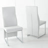 Set of 2 Samson Leather Dining Chair with Stainless Steel Chrome Base