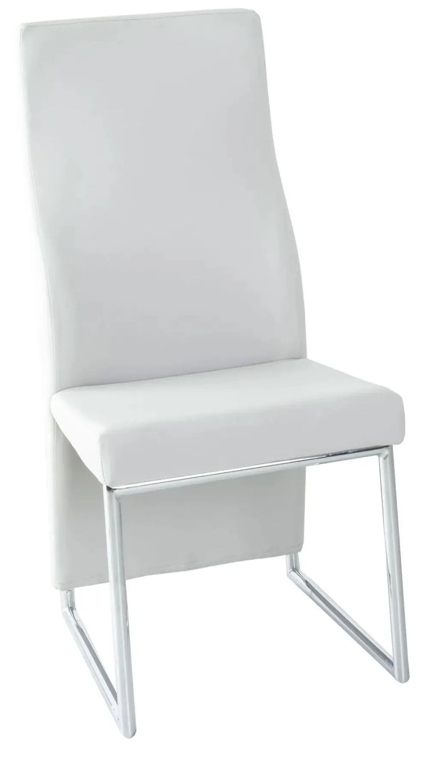 Set of 2 Samson Leather Dining Chair with Stainless Steel Chrome Base