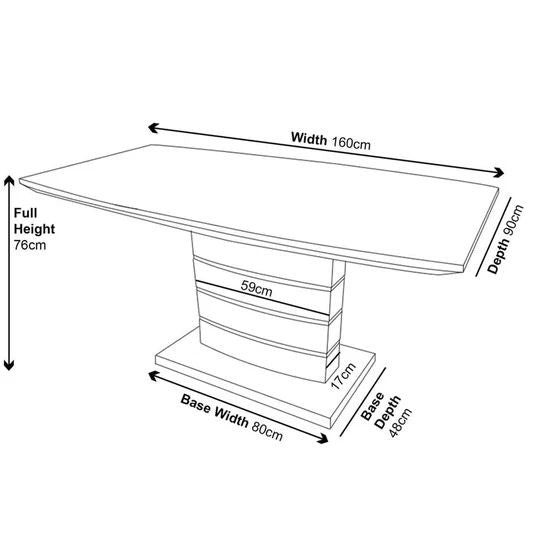 Gravina 6 Seater Gloss Dining Table