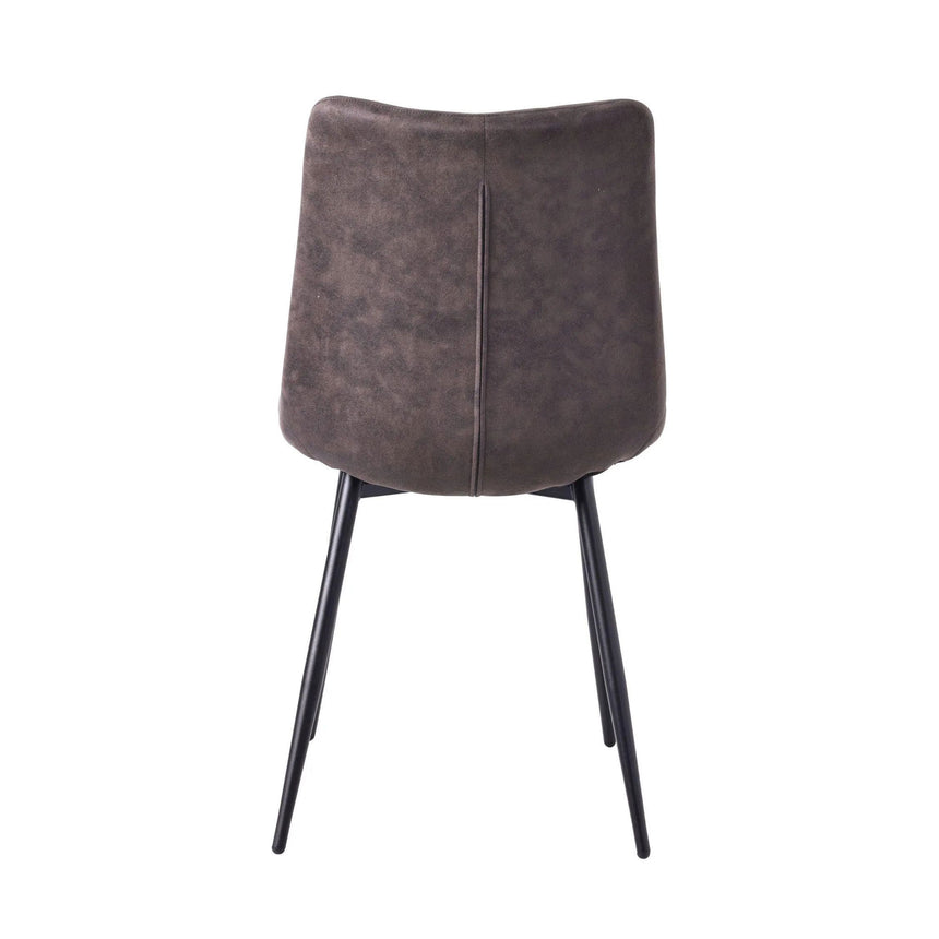 Set of 2 Bolzano Dining Chairs in Fabric and Black Metal Legs