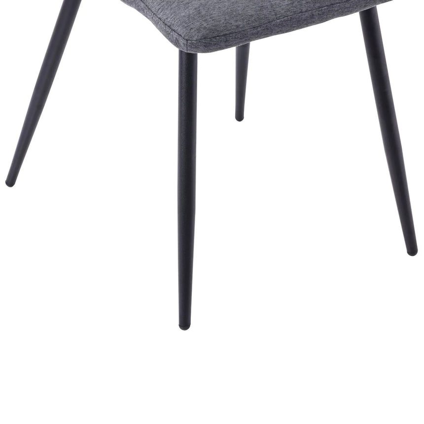 Set of 2 Bolzano Dining Chairs in Fabric and Black Metal Legs