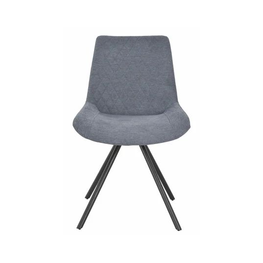 Set of 2 Messina Fabric Swivel Dining Chair with Black Legs