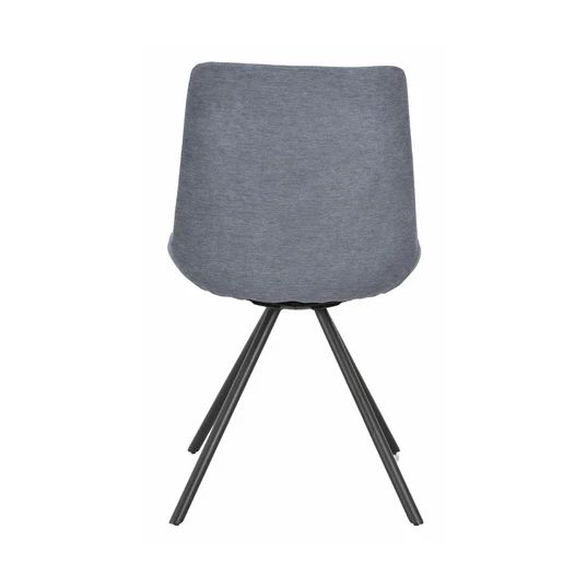 Set of 2 Messina Fabric Swivel Dining Chair with Black Legs