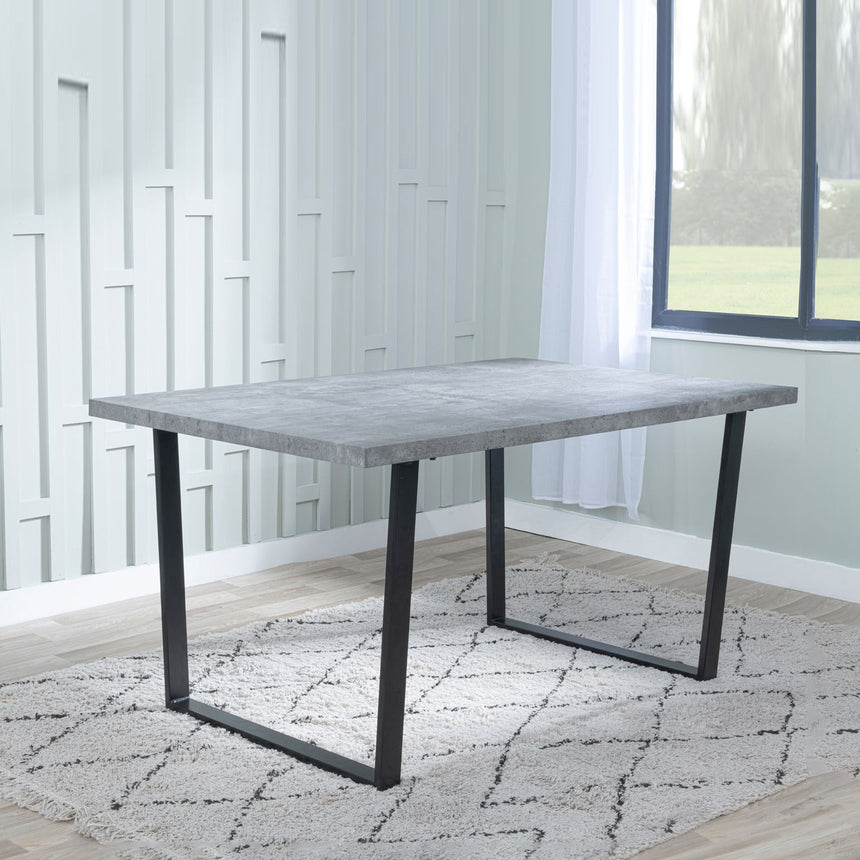 Gaeta 180cm Faux Concrete Dining Table - 6 Seater