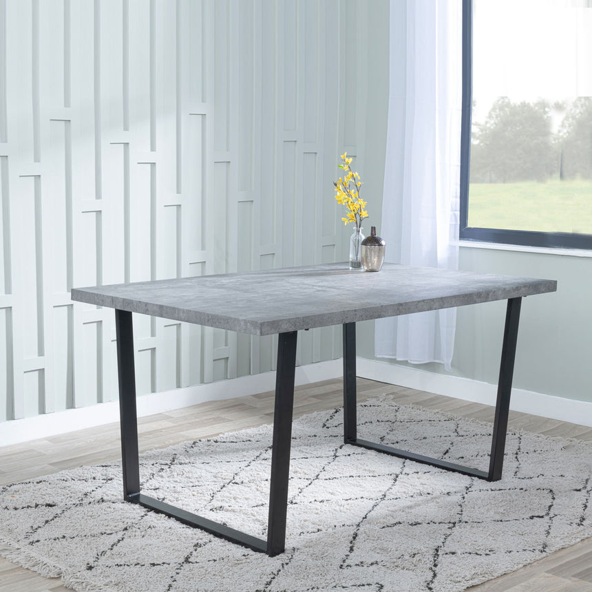 Gaeta 150cm Faux Concrete Dining Table - 6 Seater