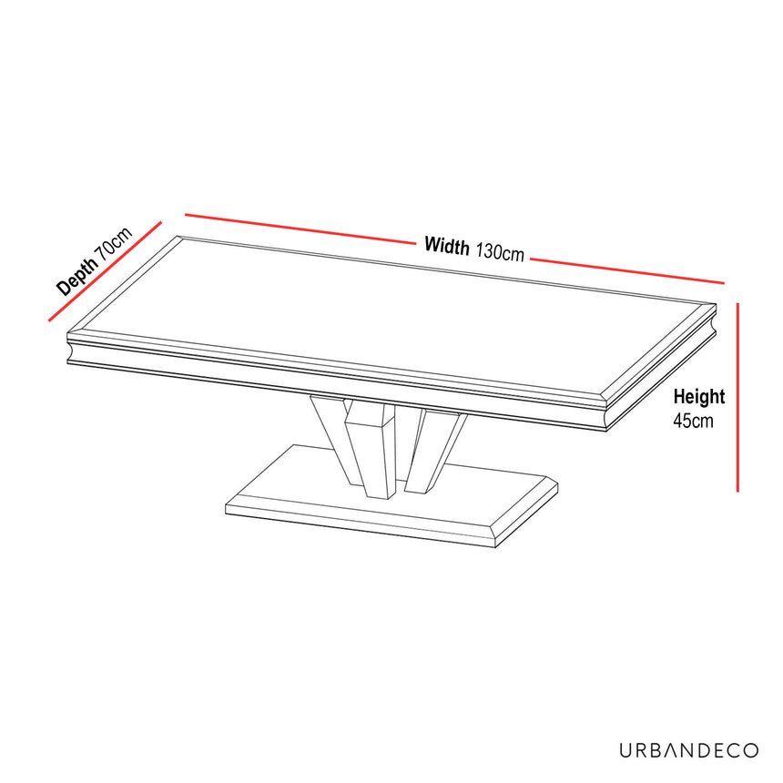 Arpino Grey Marble and Chrome Coffee Table