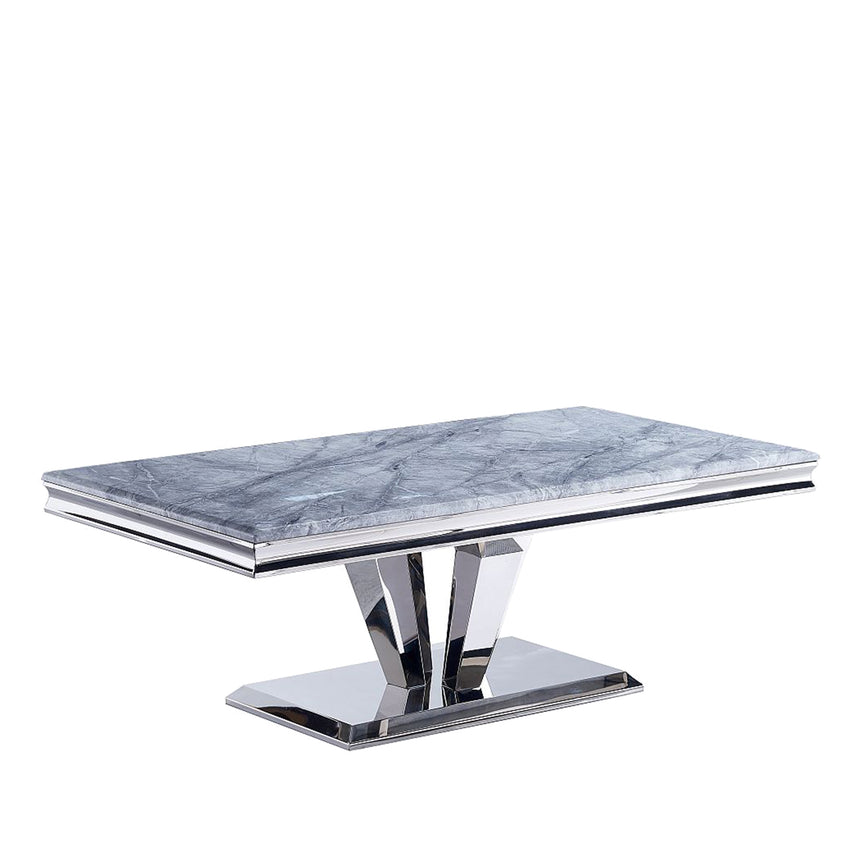 Arpino Grey Marble and Chrome Coffee Table