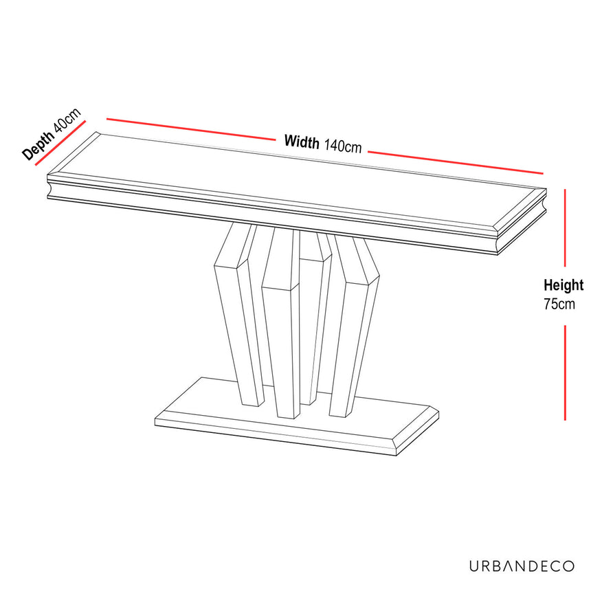 Arpino Grey Marble and Chrome Console Table