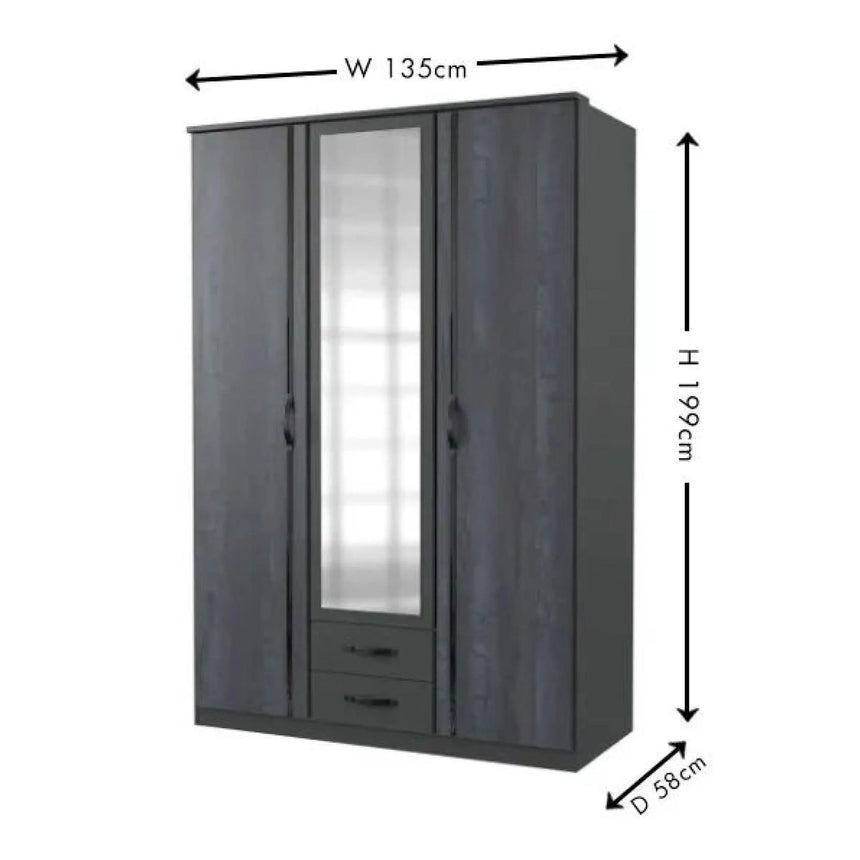 Carrara2 3 Door Combi Wardrobe