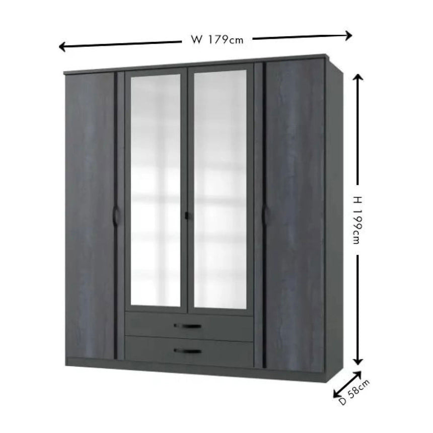 Carrara2 4 Door Combi Wardrobe