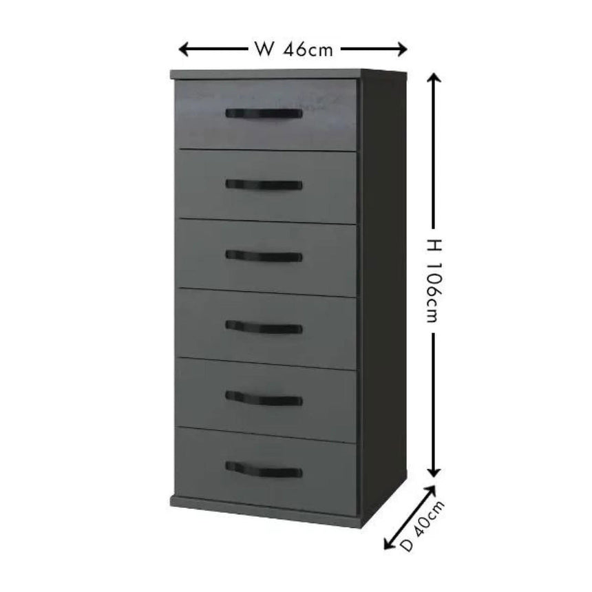 Carrara2 6 Drawer Narrow Chest