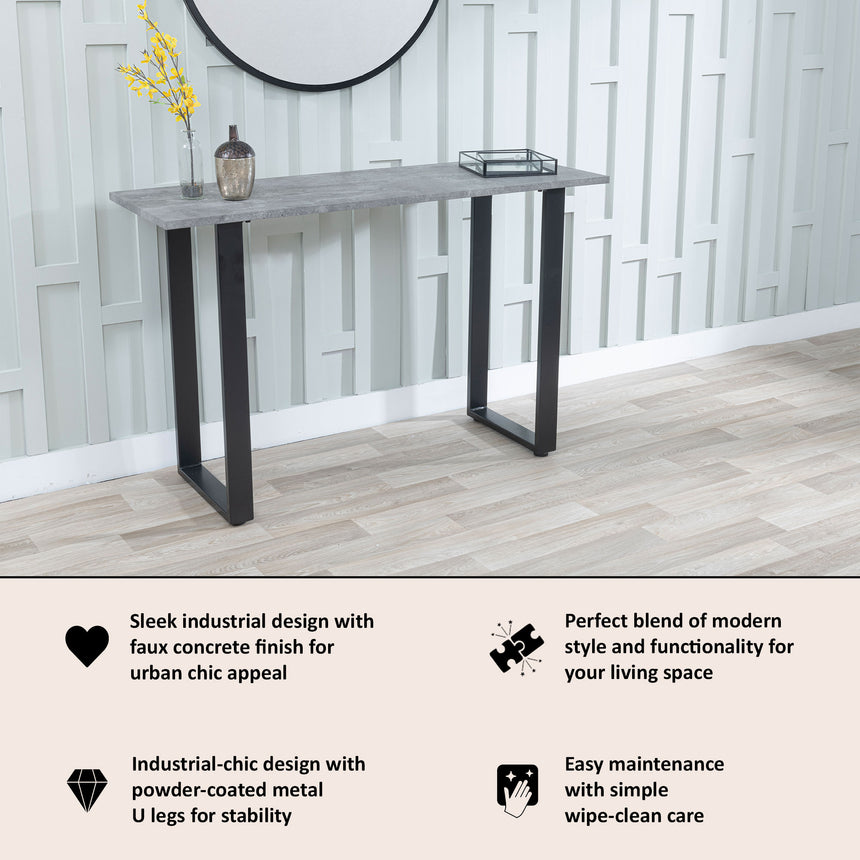 Gaeta Faux Concrete Console Table