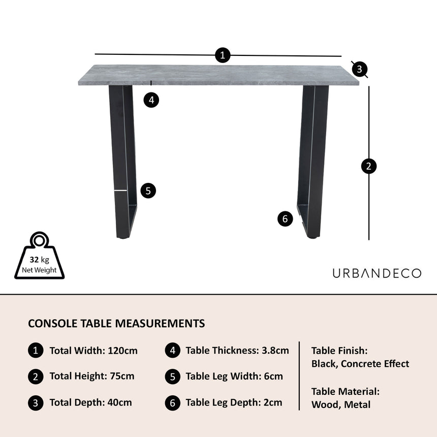 Gaeta Faux Concrete Console Table