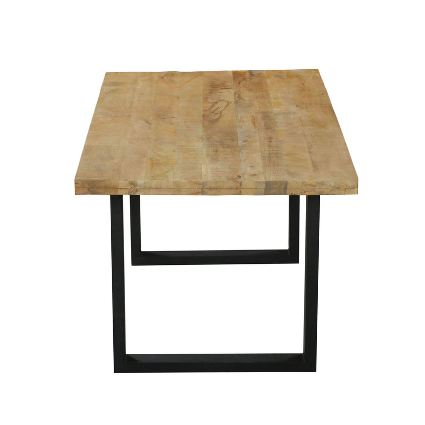 Marine 6 Seater Mango Wood Industrial Dining Table with Black U Legs