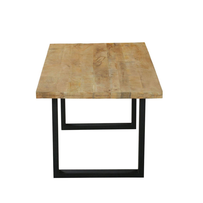 Marine 10 Seater Mango Wood Industrial Dining Table with Black U Legs