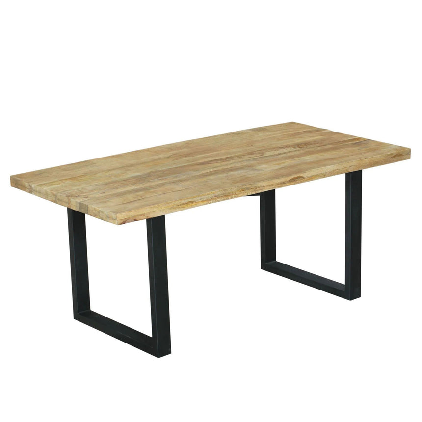 Marine 10 Seater Mango Wood Industrial Dining Table with Black U Legs