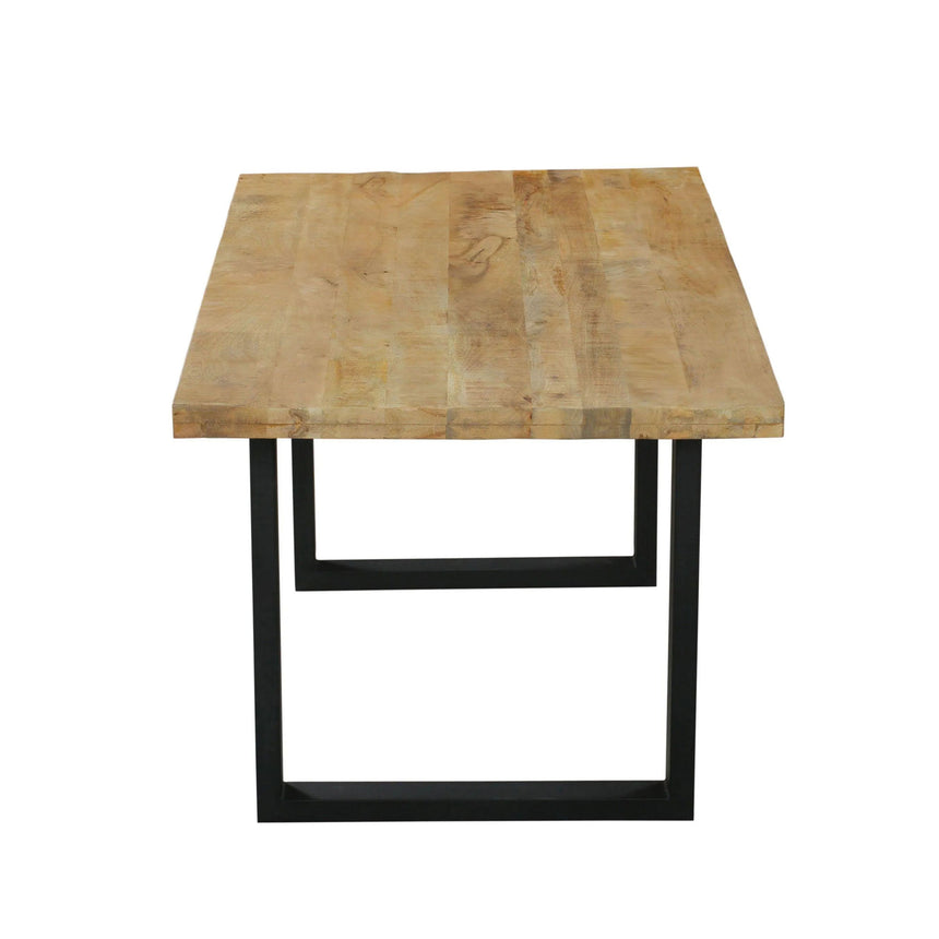 Marine 12 Seater Mango Wood Industrial Dining Table with Black U Legs