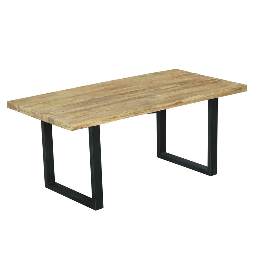 Marine 12 Seater Mango Wood Industrial Dining Table with Black U Legs