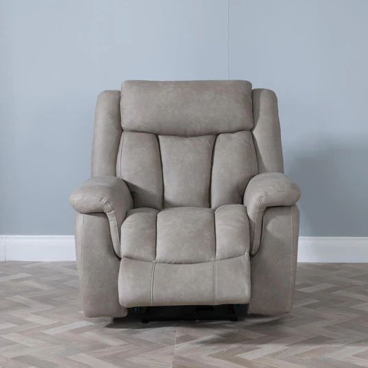 Castellan Grey Fabric Electric Recliner Armchair