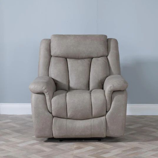 Castellan Grey Fabric Electric Recliner Armchair