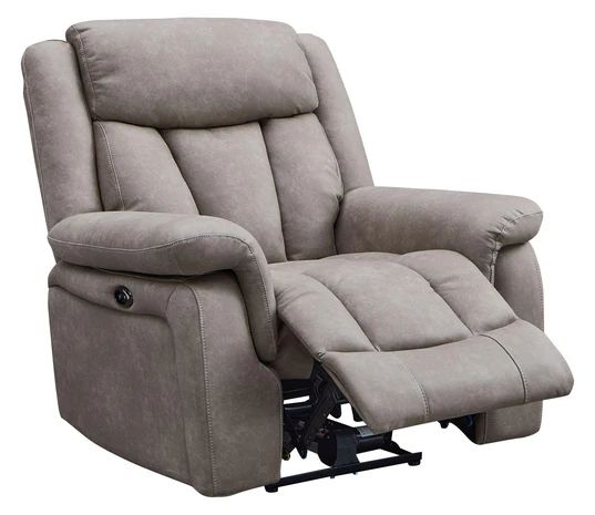 Castellan Grey Fabric Electric Recliner Armchair