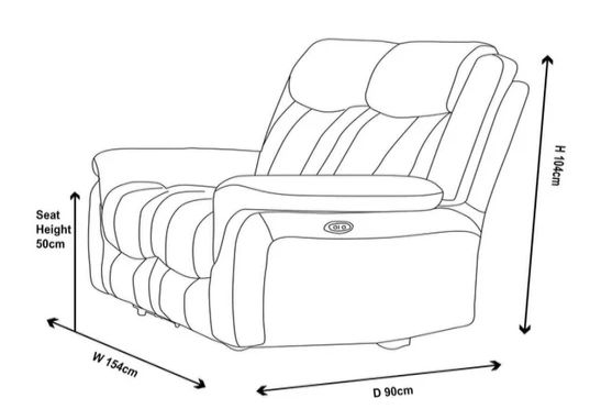 Castellan Fabric 2 Seater Electric Recliner Sofa