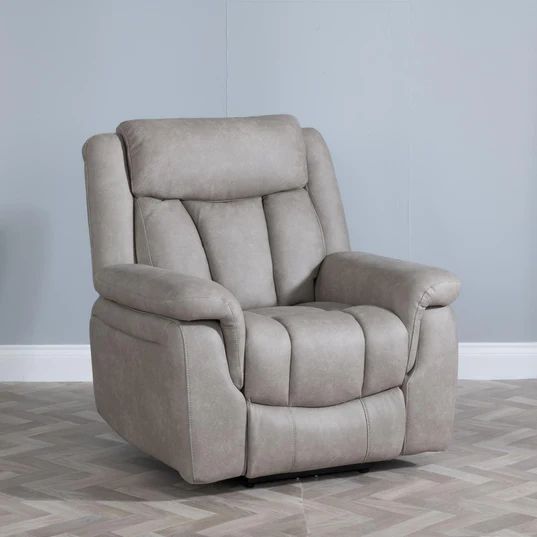 Castellan Grey Fabric Electric Recliner Armchair