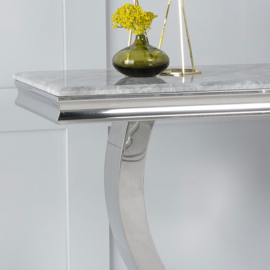 Sanremo Grey Marble and Chrome Console Table