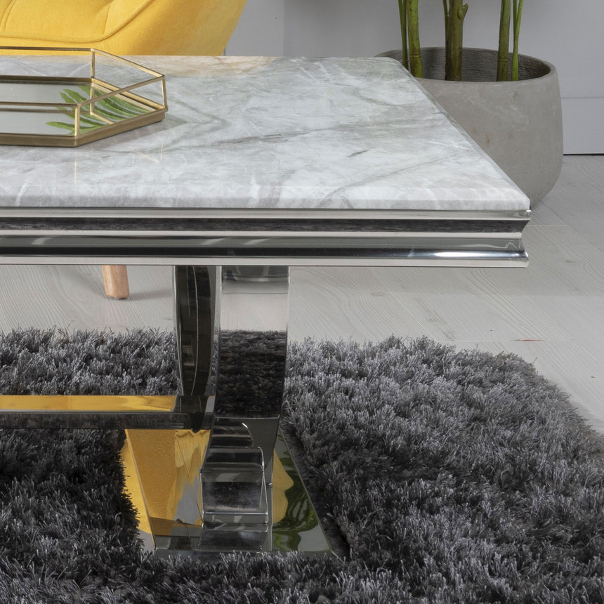 Sanremo Grey Marble and Chrome Coffee Table