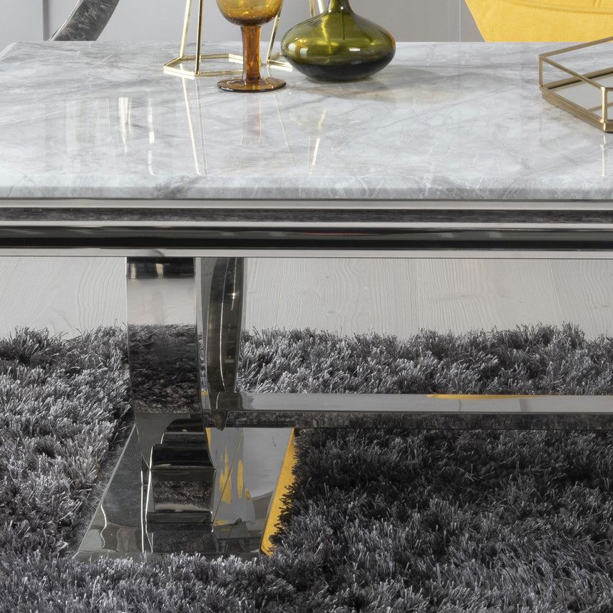 Sanremo Grey Marble and Chrome Coffee Table