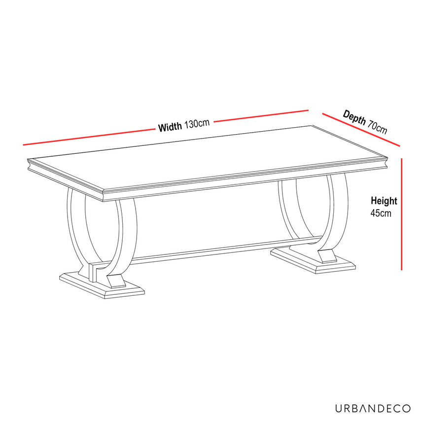 Sanremo Grey Marble and Chrome Coffee Table