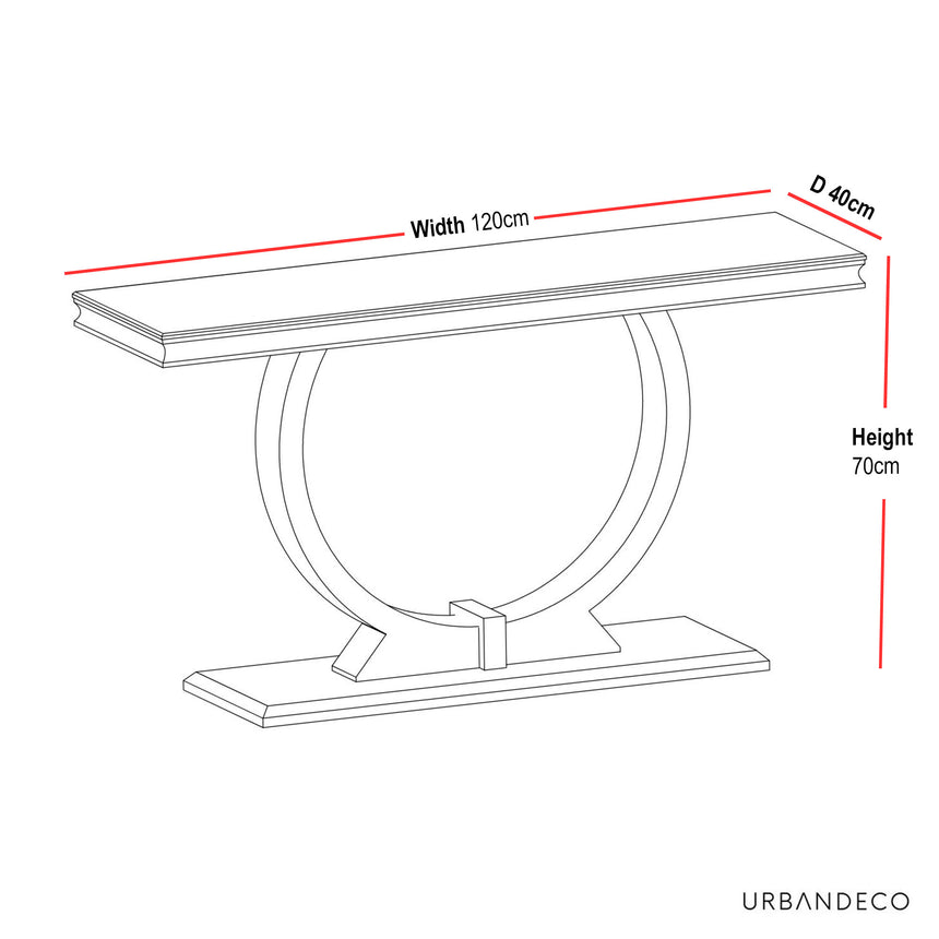 Sanremo Grey Marble and Chrome Console Table