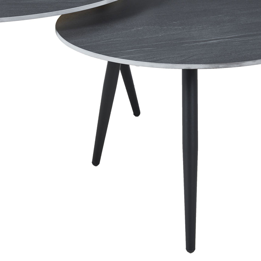 Sarzana Black Round Ceramic Coffee Table (Set of 2)