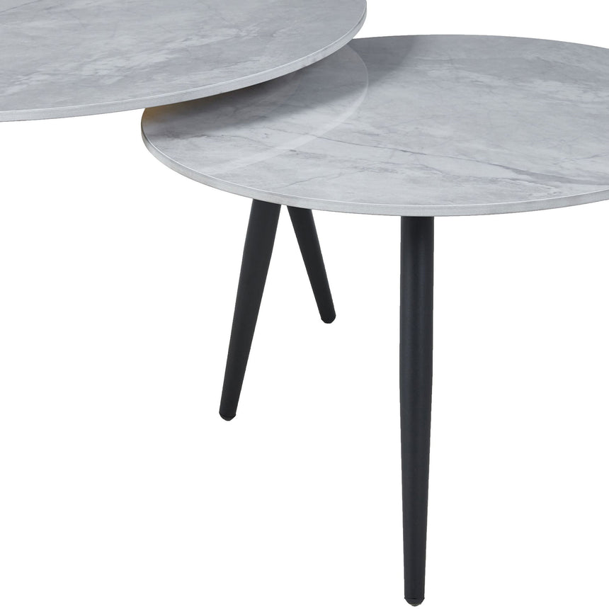 Sarzana Grey Round Ceramic Coffee Table (Set of 2)