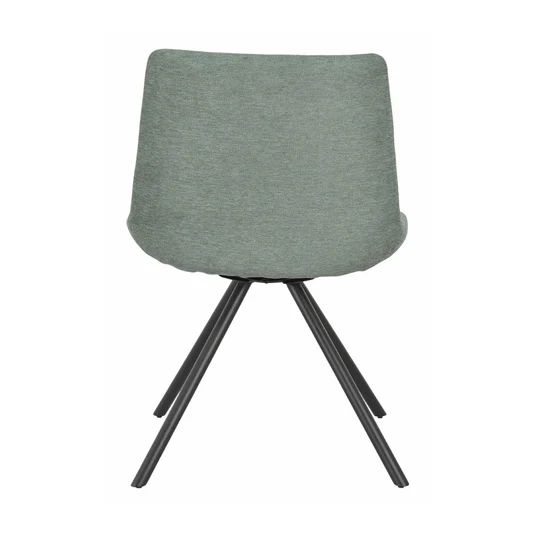 Set of 2 Messina Fabric Swivel Dining Chair with Black Legs