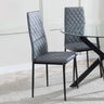 Set of 2 Novato Dining Chairs in Faux Leather and Black Metal Legs