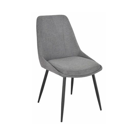 Set of 2 Rovereto Fabric Dining Chair with Black Legs