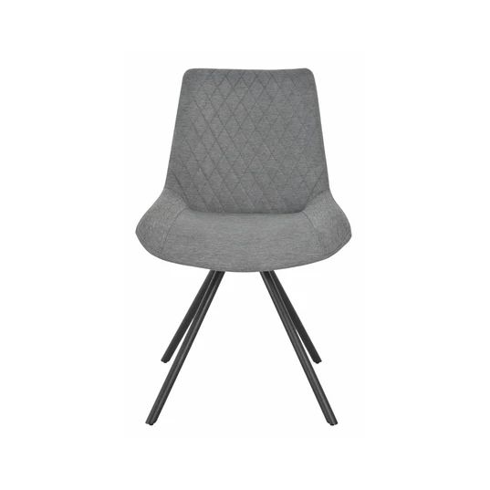 Set of 2 Messina Fabric Swivel Dining Chair with Black Legs