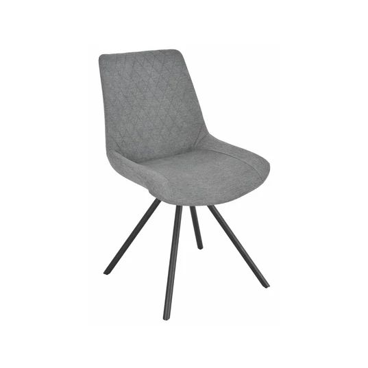 Set of 2 Messina Fabric Swivel Dining Chair with Black Legs