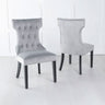 Set of 2 Brixen Velvet Fabric Dining Chair with Black Wooden Legs