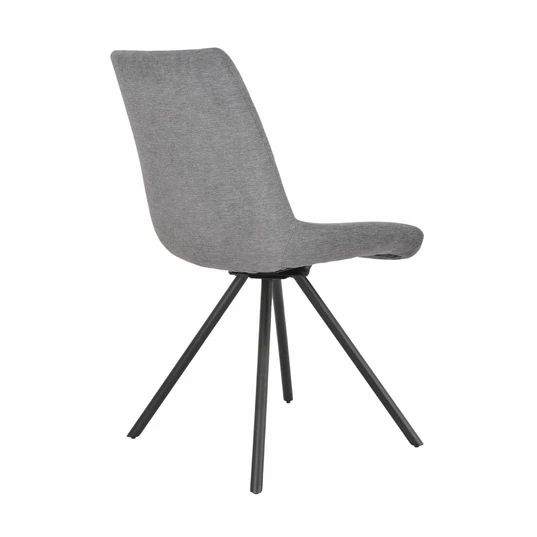 Set of 2 Messina Fabric Swivel Dining Chair with Black Legs