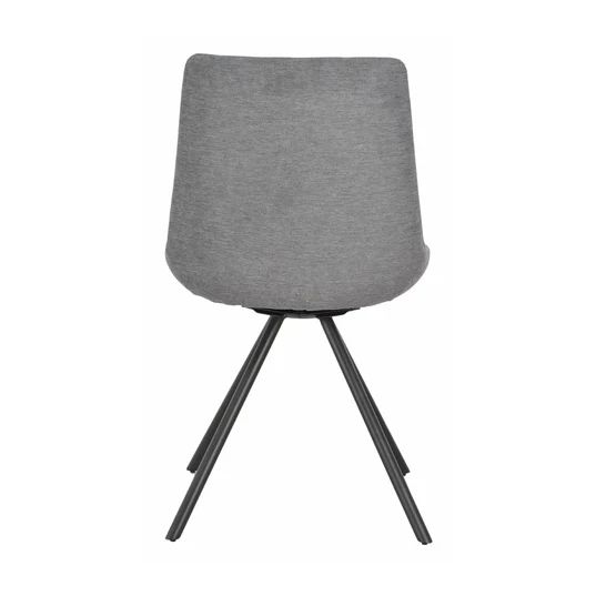 Set of 2 Messina Fabric Swivel Dining Chair with Black Legs