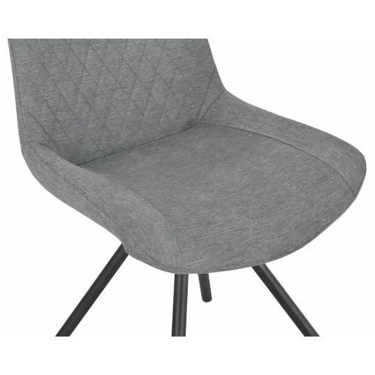 Set of 2 Messina Fabric Swivel Dining Chair with Black Legs