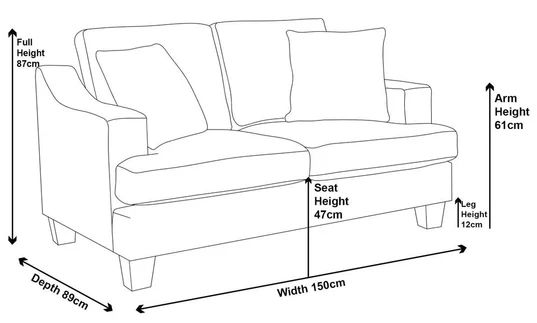 Genoa Fabric 2 Seater Sofa