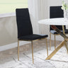 Set of 2 Rovigo Dining Chair in  Fabric with Gold Legs