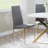 Set of 2 Rovigo Dining Chair in  Fabric with Gold Legs