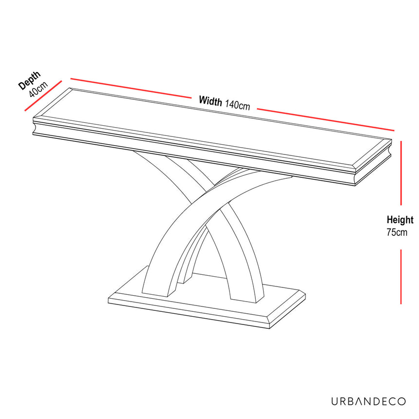 Praise Grey Marble and Chrome Console Table